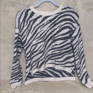 zebra print wool sweater